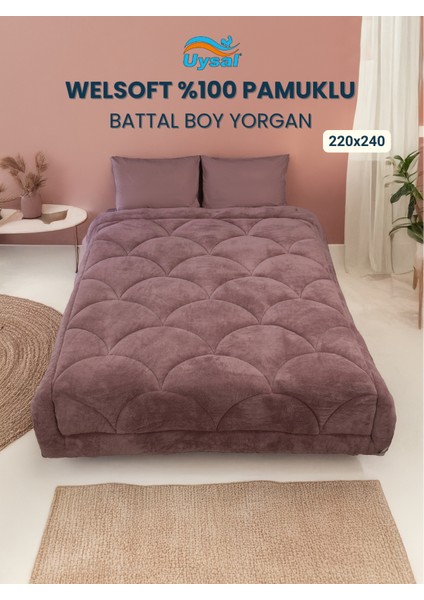 Welsoft Akfil Midye Desen Battal Boy Yorgan