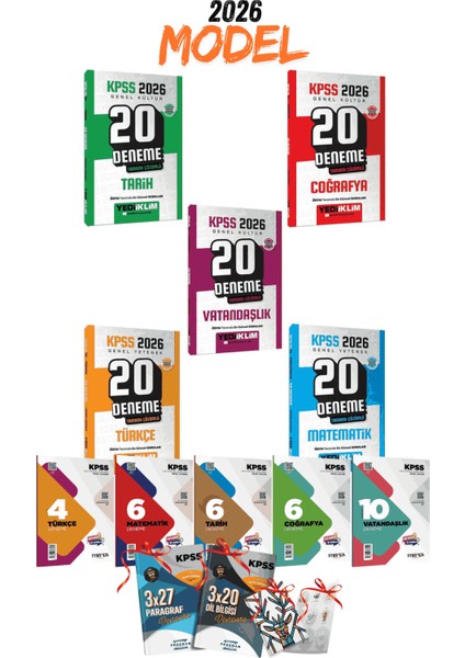 2026 Kpss Gygk Yediiklim Yayınları 5li Branş Deneme Seti (100 Deneme) ve 7li Branş Deneme Seti