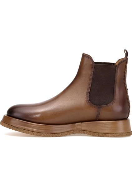 152-22327 Erkek Hakiki Deri Chelsea Bot Kahverengi modelleri