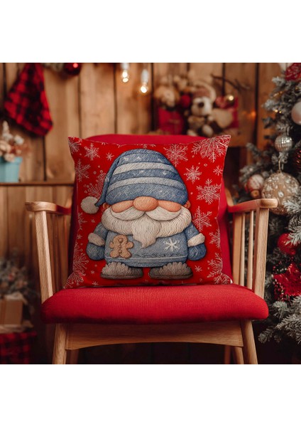 Yılbaşı Noel Baba Nakış Desenli, Dijital Baskılı, Çift Taraflı Kırlent Kılıfı. 2'li Set Kırlent Kılıfı fırsatları