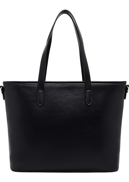 Kadın Siyah Baskılı Uzun Askılı Charmlı Klasik Omuz Çantası 25WBD286226 modelleri