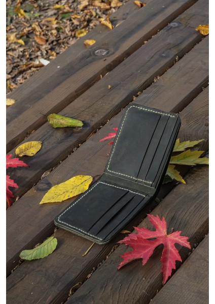 Deri Erkek Modern Cüzdan - Hakiki Dana Derisi - El Işçiliği fırsatları