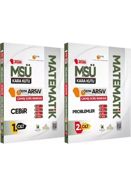 2026 Msü Matematik Kara Kutu 1.-2.cilt Ösym Çıkmış Soru Bankası 2li Set Konu Özetli Dijital Çözümlü