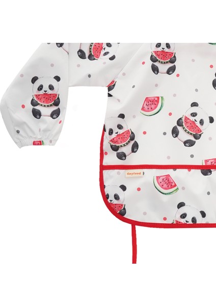 Uzun Kollu Sıvı Geçirmez Bebek Önlüğü 6-24 Ay | Mama ve Aktivite Önlüğü-Panda modelleri