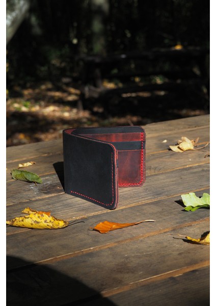 Deri Erkek Modern Cüzdan - Hakiki Dana Derisi - El Işçiliği fırsatları
