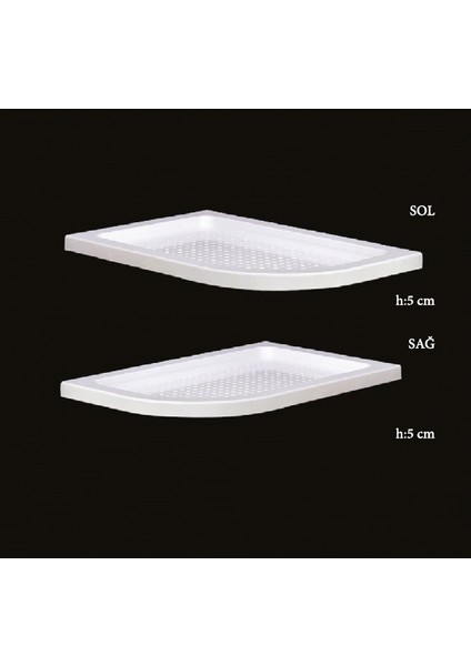 90X120 Asimetrik Oval Flat Duşteknesi