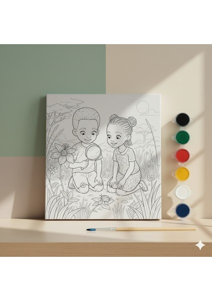 Çocuklar Için Doğa ve Bitki Keşfi Doğa Gözlem Macerası Sanat ve Bilim Tuval Boyama Seti