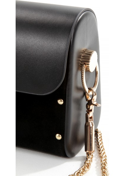 Liora Siyah Süet Çapraz Zincir Askılı Günlük Abiye Gerçek Deri Kadın El ve Omuz Çantası indirimleri