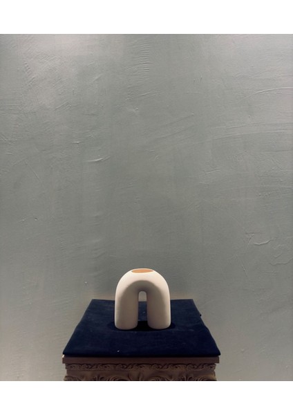 Minimalist U Form Seramik Vazo – 17X17 cm Dekoratif Obje, Modern modelleri