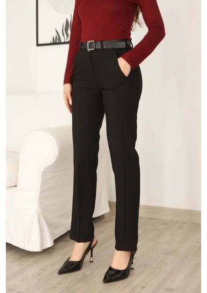 Cep Detaylı Kemerli Pantolon 6210-SIYAH modelleri
