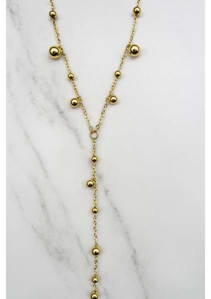 Top Detaylı Y Kolye