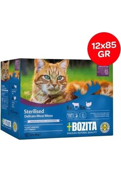 Kısırlaştırılmış Jöle Içinde Yaş Kedi Maması Multibox 12X85 gr