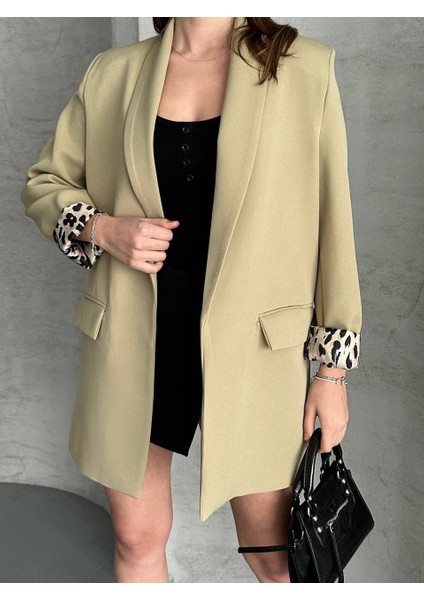 Leopar Astarlı Blazer Ceket modelleri