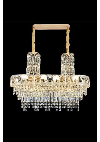 Niran Gold 80 cm Kristal Taşlı Modern Avize – Salon ve Yemek Odası modelleri