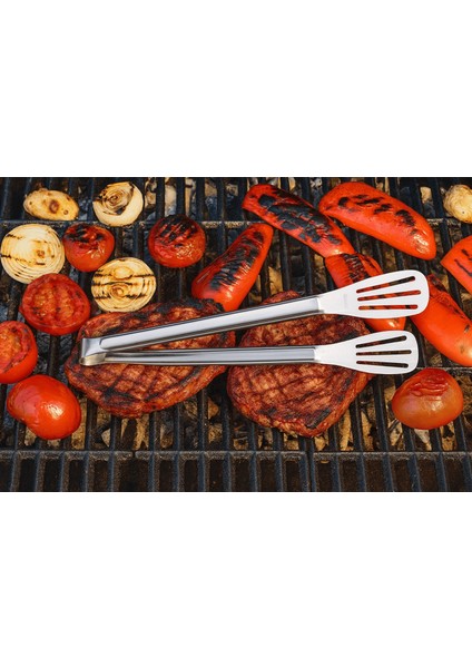 Maşa Paslanmaz Barbekü Maşası - 25 cm Mutfak Ekmek Maşası