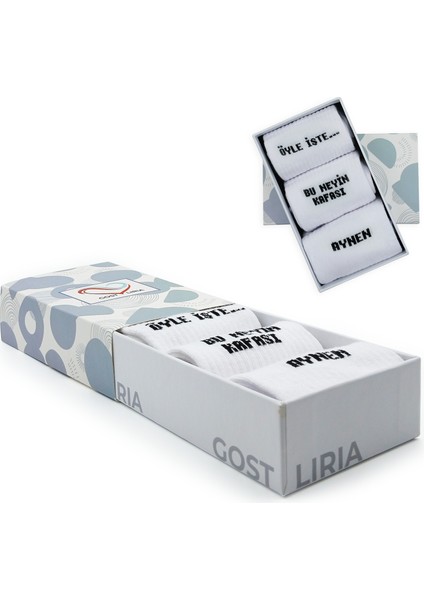 Gost Liria - Sloganlı Ribanalı Tenis Çorap 3 Lü fiyatları