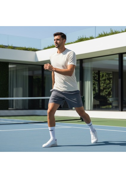 Gost Liria - Sloganlı Ribanalı Tenis Çorap 3 Lü