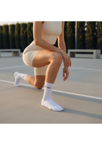 Gost Liria - Sloganlı Ribanalı Tenis Çorap 3 Lü