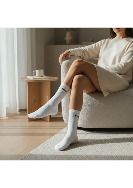 Gost Liria - Sloganlı Ribanalı Tenis Çorap 3 Lü