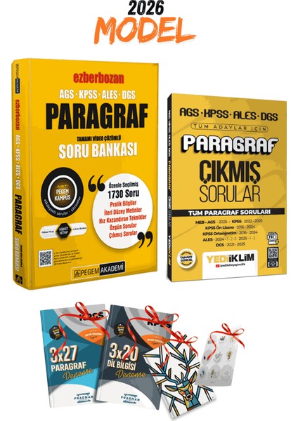 2026 Tüm Sınavlar Pegem Ezberbozan Paragraf Soru Bankası ve Tüm Sınavlar Çıkmış Paragraf Soruları