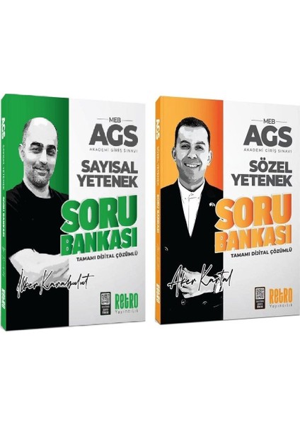 Retro 2026 Meb-Ags Sözel + Sayısal Yetenek Soru Bankası 2 Li Set - Aker Kartal, Ilker Karabulut Retro Yayıncılık