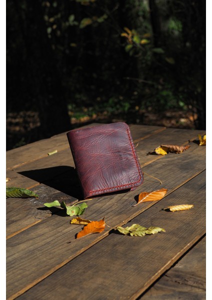 Deri Dikey Klasik Erkek Cüzdan - Hakiki Dana Derisi - El Işçiliği