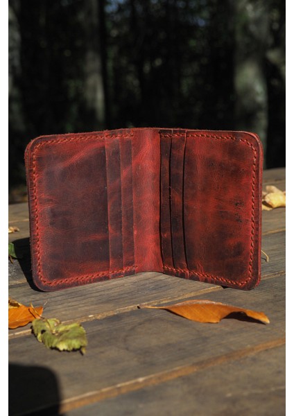 Deri Dikey Klasik Erkek Cüzdan - Hakiki Dana Derisi - El Işçiliği indirimleri