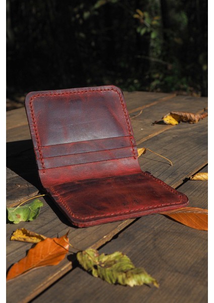 Deri Dikey Klasik Erkek Cüzdan - Hakiki Dana Derisi - El Işçiliği
