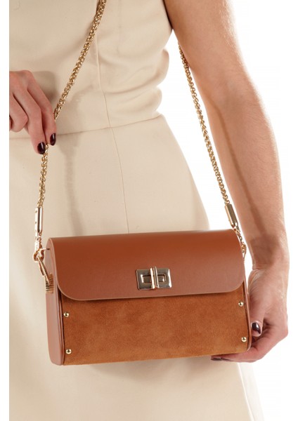 Liora Taba Süet Çapraz Zincir Askılı Günlük Abiye Gerçek Deri Kadın El ve Omuz Çantası fiyatları