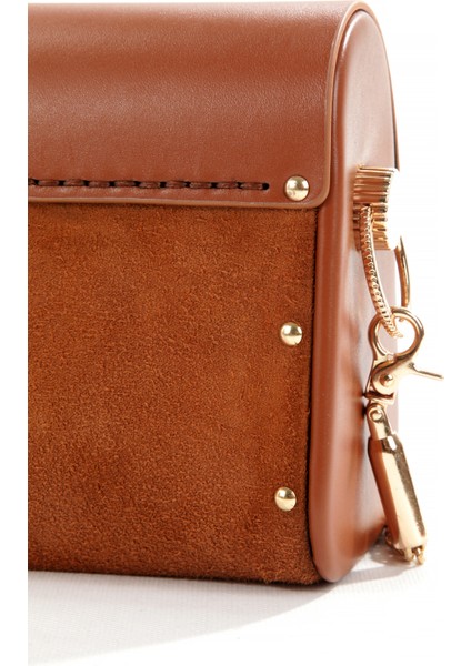 Liora Taba Süet Çapraz Zincir Askılı Günlük Abiye Gerçek Deri Kadın El ve Omuz Çantası