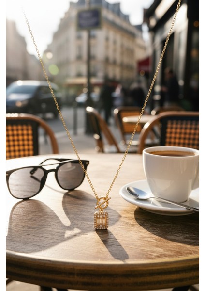 Baget Zirkon Taşlı 14 Ayar Altın Kolye fiyatları