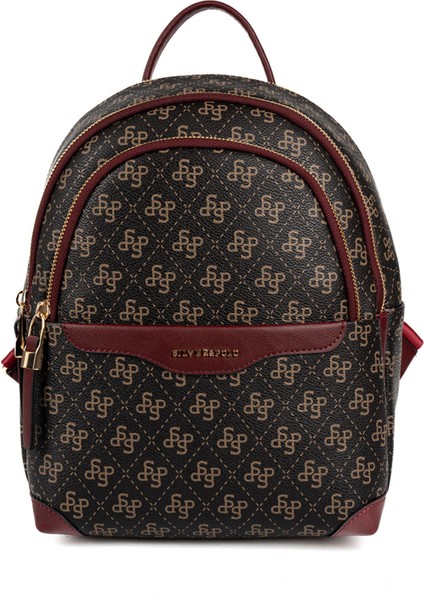 Kadın 1265-48624 Sılver Polo Sırt Çantası M178 Kahve Sarı-Mat Bordo