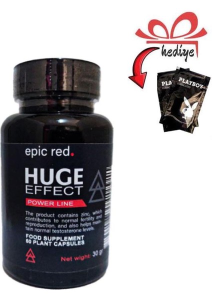 Huge Effect Erkeklere Özel Destekleyici 60'lı x 1 Ad +Kayganlaştırıcı Jelle