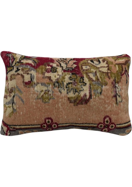 El Dokuma Halı Kırlent Yastık Kılıfı 0351 - Vintage - Çok Renkli