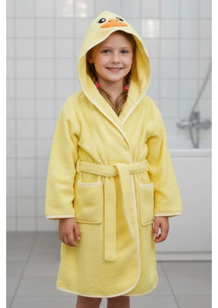 Tavşan Kulaklı Kız Erkek Çocuk Bornozu Lupi Sarı fiyatları