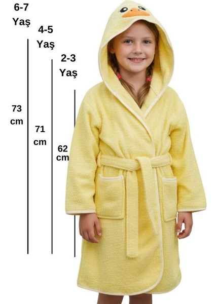 Tavşan Kulaklı Kız Erkek Çocuk Bornozu Lupi Sarı modelleri