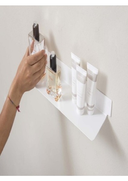 Beyaz 2'li Metal Duvar Rafı, 45X10CM, Şık ve Fonksiyonel Banyo Dekoru. fiyatları