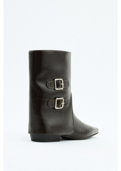 Bot 2528 - Çift Tokalı Tozluk Detaylı Acı Kahve Kadın Bot fırsatları