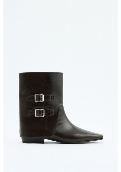 Bot 2528 - Çift Tokalı Tozluk Detaylı Acı Kahve Kadın Bot indirimleri