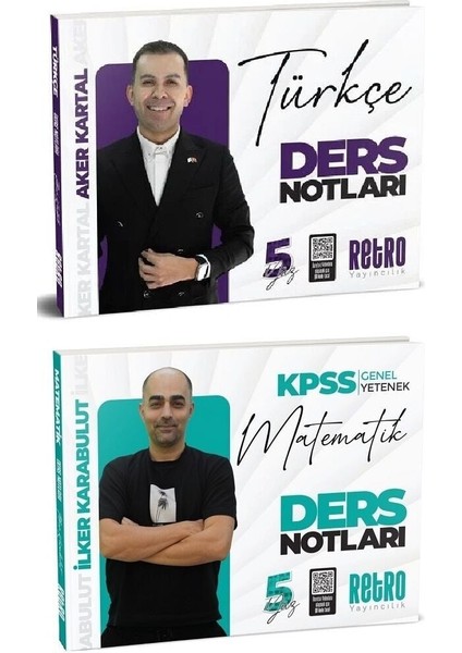 Retro 2026 Kpss Türkçe+Matematik 5yüz Ders Notları 2 Li Set Retro Yayıncılık