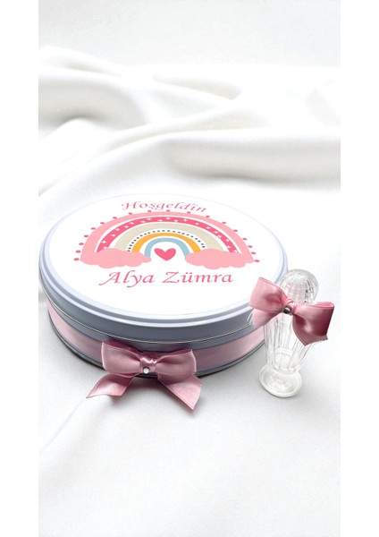 Pembe Gökkuşağı Temalı Isme Özel Hoşgeldin Kız Bebek Doğum Günü Hediyelik Çikolata fiyatları