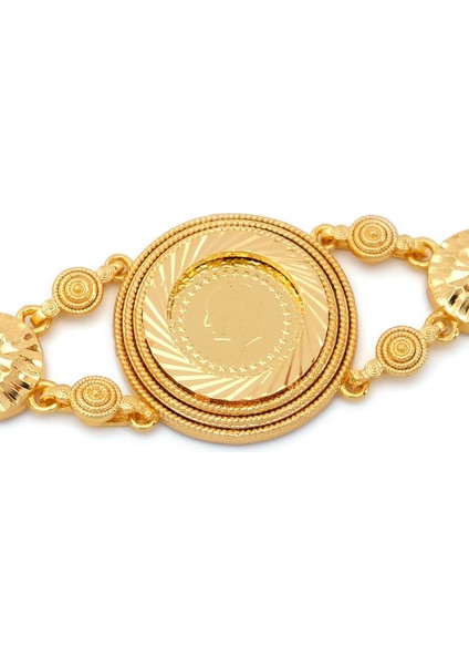 altın kaplama desenli çeyrek altınlı bileklik blk-1197 fiyatları