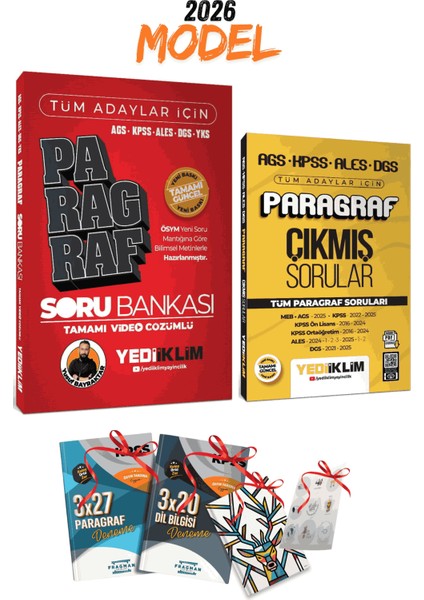 2026 Tüm Sınavlar Yediiklim Yayınları Paragraf Soru Bankası (Yusuf Bayraktar) ve Çıkmış Sorular Set