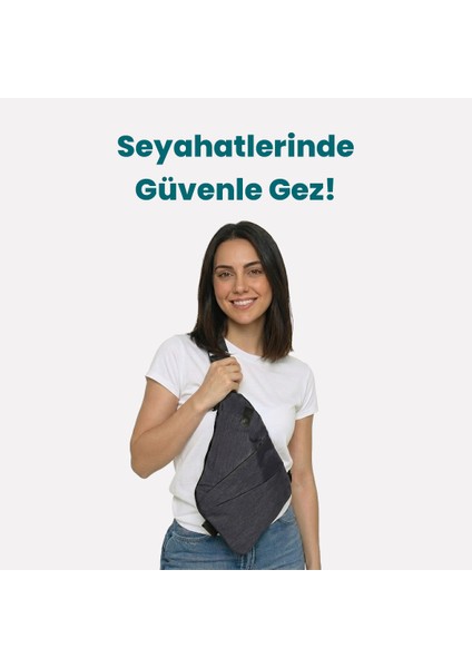 Hırsızlık Önleyici Seyahat Omuz Çantası Su Geçirmez Kesilmez Gizli Bölme Ayarlanabilir Günlük Unisex