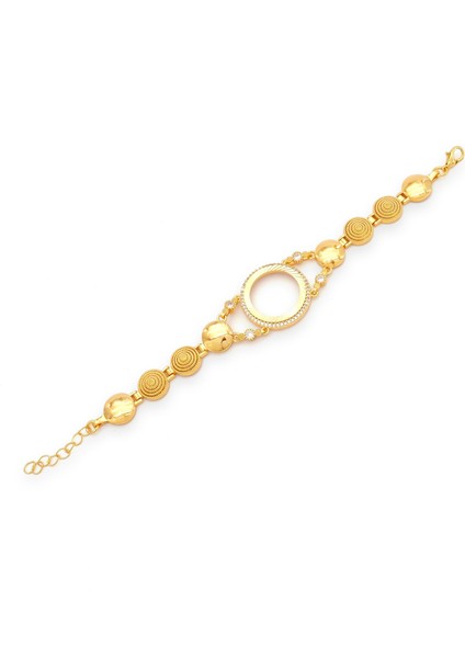 altın kaplama zirkon taşlı çeyrek çerçeveli bileklik blk-1202