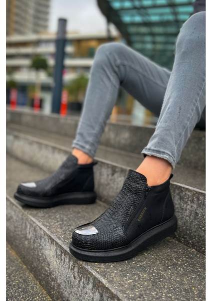 CH133 - Tst Coccodrillo Erkek Bot Sıyah