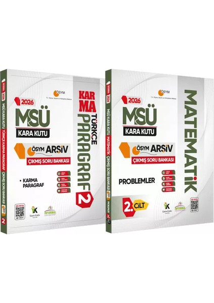 2026 Msü Kara Kutu Paragraf ve Problemler Ösym Çıkmış Soru Bankası 2li Set Konu Özetli Çözümlü
