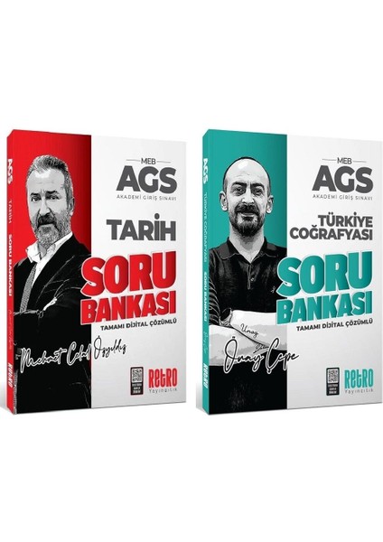 Retro 2026 Meb-Ags Tarih + Türkiye Coğrafyası Soru Bankası 2 Li Set Retro Yayıncılık