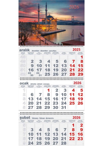 2026 Yılı Gemici Takvimi Duvar Tipi