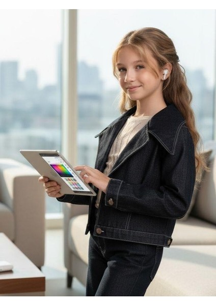 Kız Çocuk Modern Fit Denim Blazer Ceket